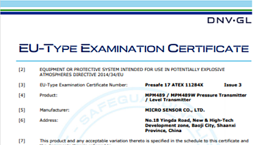 Upgrade: ATEX certified- Pressure Transmitter MPM489 and Level Transmitter MPM489W